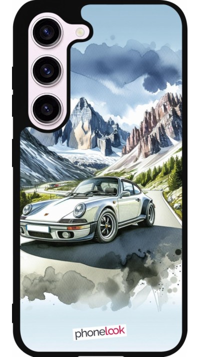 Samsung Galaxy S23 Case Hülle - Silikon schwarz Porsche 911 Berg Aquarell