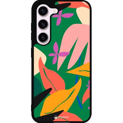 Samsung Galaxy S23 Case Hülle - Silikon schwarz Abstract Jungle