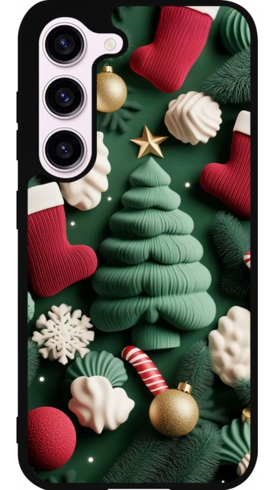 Samsung Galaxy S23 Case Hülle - Silikon schwarz Christmas 25 Christmas textiles