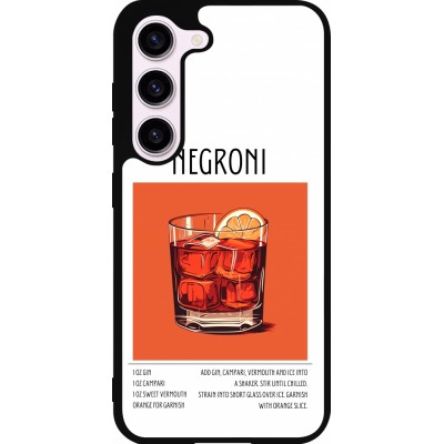 Samsung Galaxy S23 Case Hülle - Silikon schwarz Cocktail Rezept Negroni