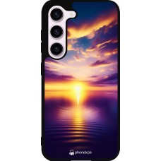 Samsung Galaxy S23 Case Hülle - Silikon schwarz Sonnenuntergang gelb violett