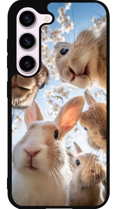 Samsung Galaxy S23 Case Hülle - Silikon schwarz Easter 2026 Rabbits