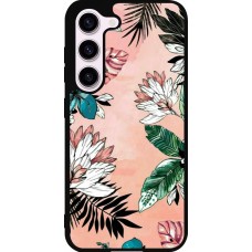 Samsung Galaxy S23 Case Hülle - Silikon schwarz Flowers Artprint