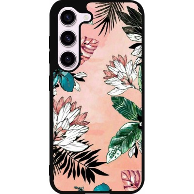 Samsung Galaxy S23 Case Hülle - Silikon schwarz Flowers Artprint