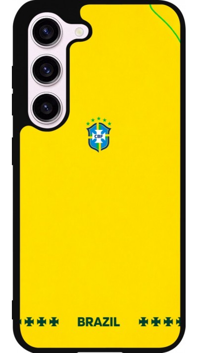 Samsung Galaxy S23 Case Hülle - Silikon schwarz Brasilien 2026 personalisierbares Fussballtrikot