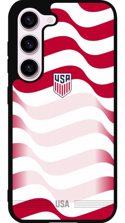 Coque Samsung Galaxy S23 - Silicone rigide noir Maillot de football États-Unis 2026 personnalisable