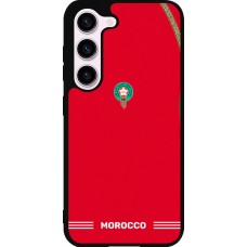 Coque Samsung Galaxy S23 - Silicone rigide noir Maillot de football Maroc 2026 personnalisable