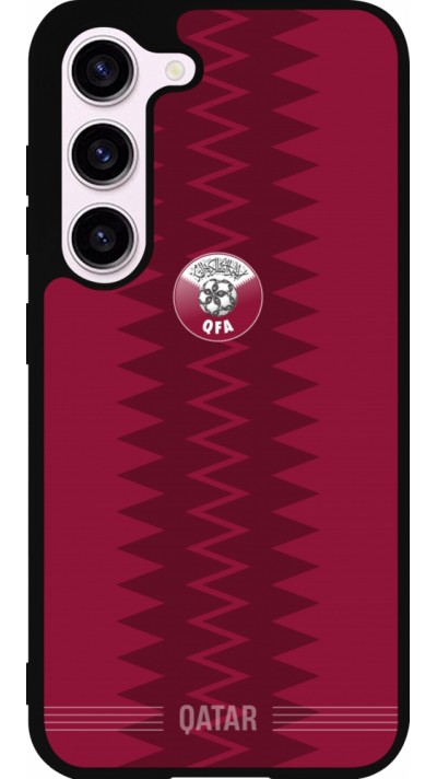 Samsung Galaxy S23 Case Hülle - Silikon schwarz Qatar 2026 personalisierbares Fussballtrikot