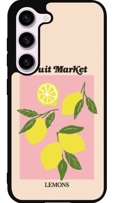 Samsung Galaxy S23 Case Hülle - Silikon schwarz Fruit market lemons 2026
