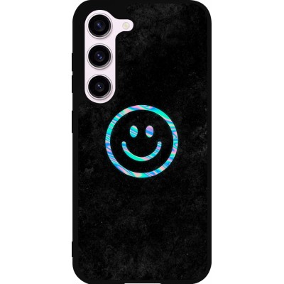 Samsung Galaxy S23 Case Hülle - Silikon schwarz Happy smiley irisirt