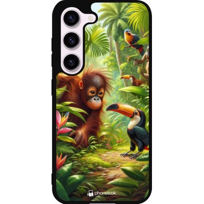 Samsung Galaxy S23 Case Hülle - Silikon schwarz Tropischer Dschungel Tayrona
