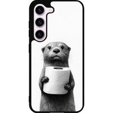 Samsung Galaxy S23 Case Hülle - Silikon schwarz Otter Toilettenpapier