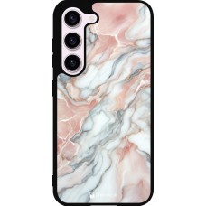 Samsung Galaxy S23 Case Hülle - Silikon schwarz Rosa Leuchtender Marmor