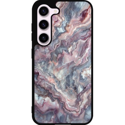 Samsung Galaxy S23 Case Hülle - Silikon schwarz Violetter silberner Marmor