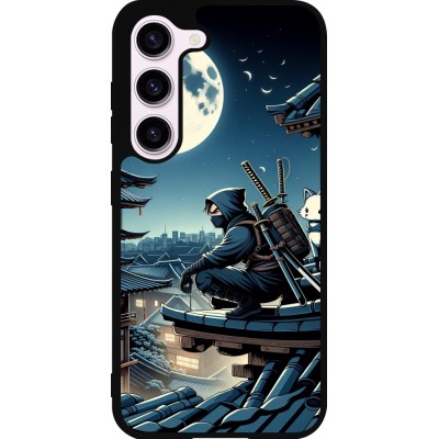 Samsung Galaxy S23 Case Hülle - Silikon schwarz Ninja unter dem Mond