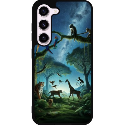 Samsung Galaxy S23 Case Hülle - Silikon schwarz Paradies der exotischen Tiere