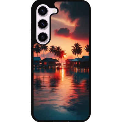Samsung Galaxy S23 Case Hülle - Silikon schwarz Paradies Malediven