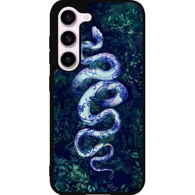 Samsung Galaxy S23 Case Hülle - Silikon schwarz Snake Blue Anaconda