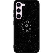 Samsung Galaxy S23 Case Hülle - Silikon schwarz Space Doodle