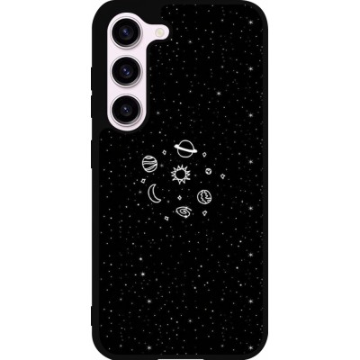 Samsung Galaxy S23 Case Hülle - Silikon schwarz Space Doodle
