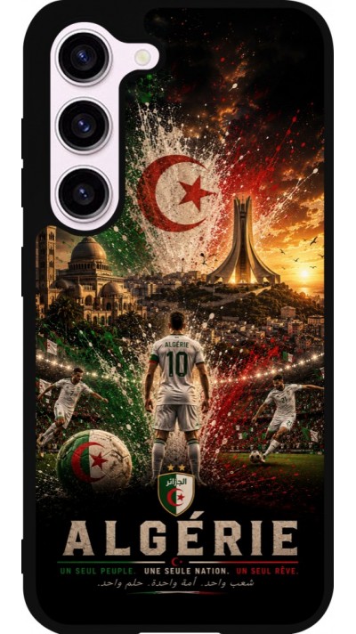 Coque Samsung Galaxy S23 - Silicone rigide noir Football Algérie splash 2026
