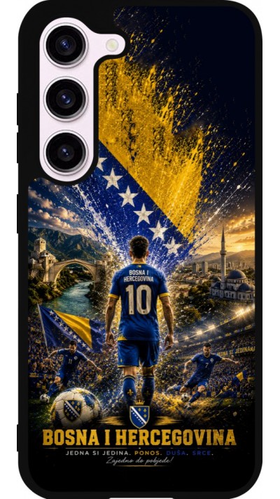 Coque Samsung Galaxy S23 - Silicone rigide noir Football Bosnie-Herzégovine splash 2026