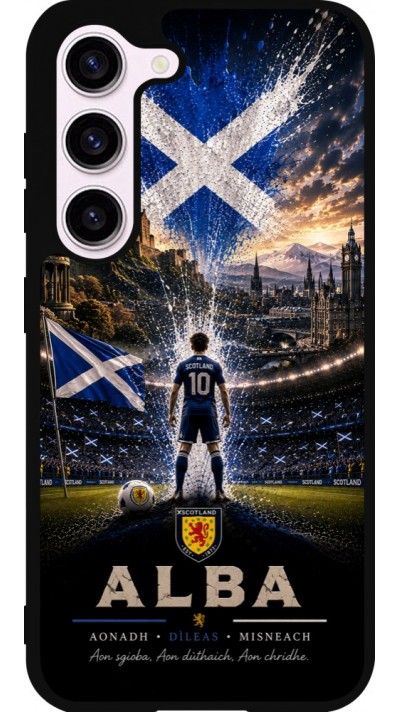Coque Samsung Galaxy S23 - Silicone rigide noir Football Écosse splash 2026