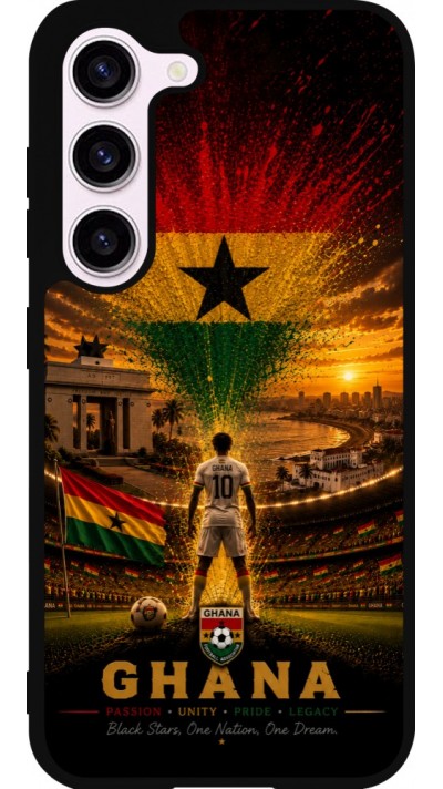 Coque Samsung Galaxy S23 - Silicone rigide noir Football Ghana splash 2026