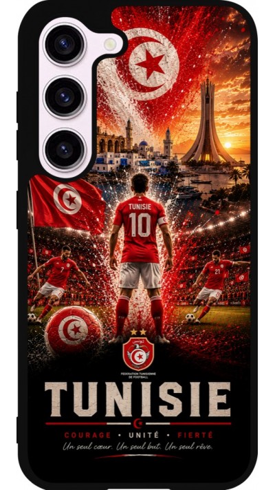 Coque Samsung Galaxy S23 - Silicone rigide noir Football Tunisie splash 2026