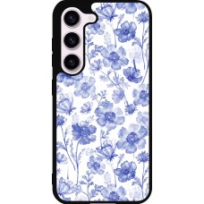 Samsung Galaxy S23 Case Hülle - Silikon schwarz Spring 23 watercolor blue flowers