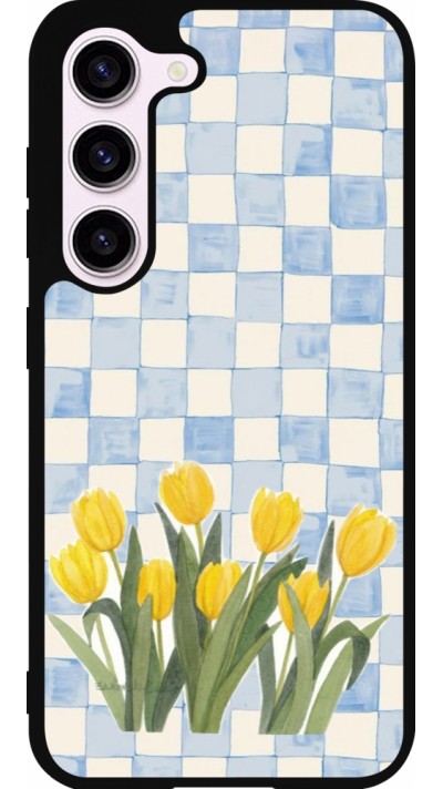 Samsung Galaxy S23 Case Hülle - Silikon schwarz Blue vichy tulips 2026