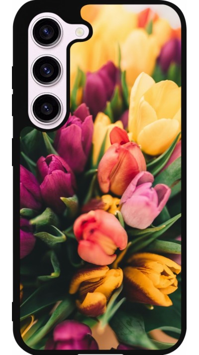 Samsung Galaxy S23 Case Hülle - Silikon schwarz Bouquet of tulips 2026