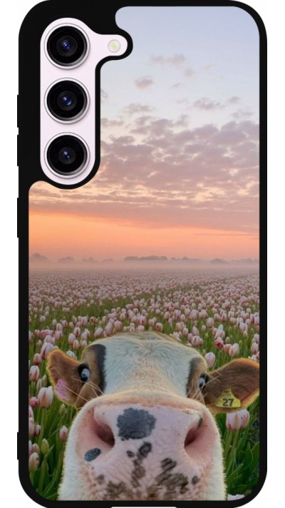 Samsung Galaxy S23 Case Hülle - Silikon schwarz Cow with tulips 2026
