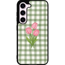Samsung Galaxy S23 Case Hülle - Silikon schwarz Green vichy tulips 2026