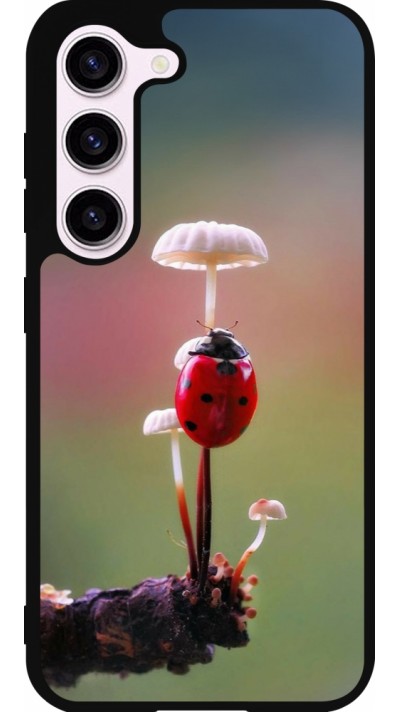 Samsung Galaxy S23 Case Hülle - Silikon schwarz Ladybird on a mushroom 2026