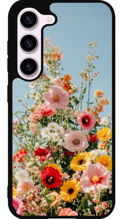 Samsung Galaxy S23 Case Hülle - Silikon schwarz Spring flowers 2026