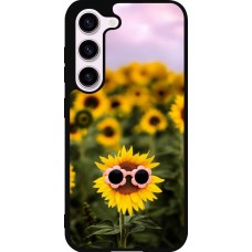 Samsung Galaxy S23 Case Hülle - Silikon schwarz Sunflower with glasses 2026