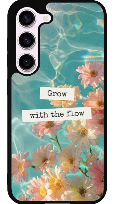Samsung Galaxy S23 Case Hülle - Silikon schwarz Summer 2025 Grow with the flow