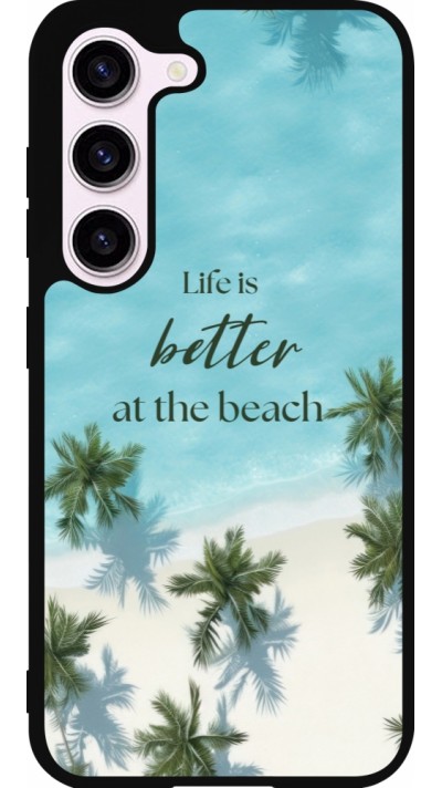 Samsung Galaxy S23 Case Hülle - Silikon schwarz Summer 2025 Life is better at the beach
