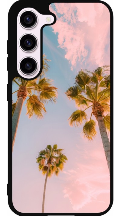 Samsung Galaxy S23 Case Hülle - Silikon schwarz Summer 2025 Palmiers