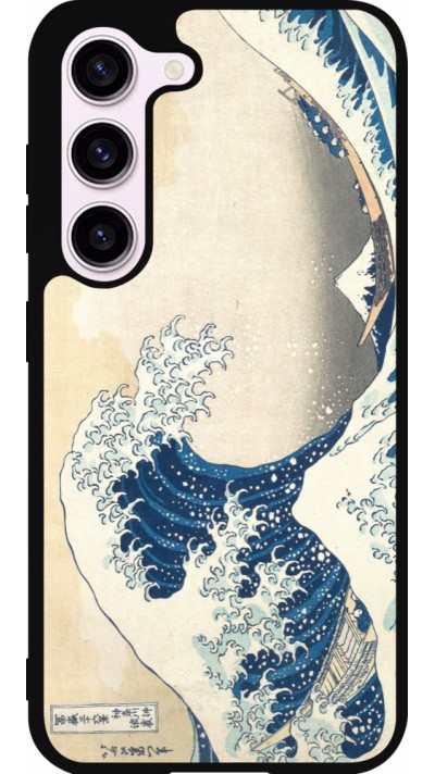 Coque Samsung Galaxy S23 - Silicone rigide noir Tableau art - La Grande Vague de Kanagawa - Hokusai