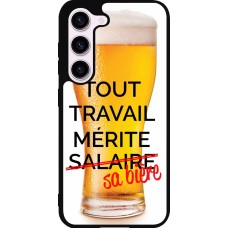 Samsung Galaxy S23 Case Hülle - Silikon schwarz Tout travail mérite sa bière