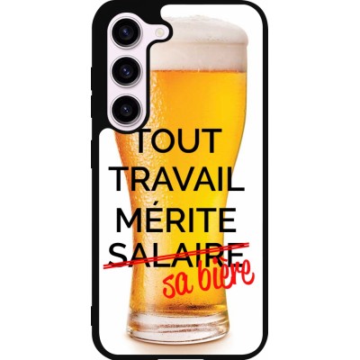Samsung Galaxy S23 Case Hülle - Silikon schwarz Tout travail mérite sa bière