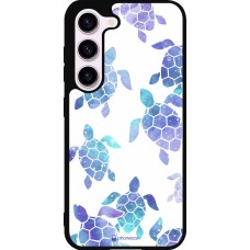 Samsung Galaxy S23 Case Hülle - Silikon schwarz Turtles pattern watercolor