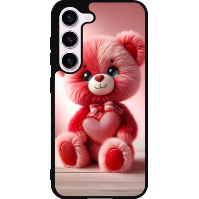 Samsung Galaxy S23 Case Hülle - Silikon schwarz Valentin 2024 Rosaroter Teddybär