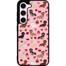 Samsung Galaxy S23 Case Hülle - Silikon schwarz Valentine 2024 puppy love