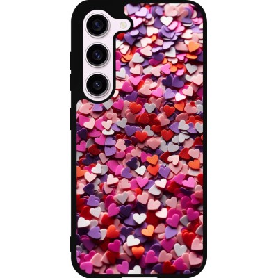 Samsung Galaxy S23 Case Hülle - Silikon schwarz Valentin 2025 Konfetti