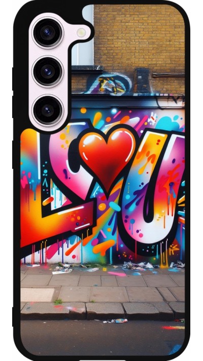Samsung Galaxy S23 Case Hülle - Silikon schwarz Valentin 2025 Liebe U Tag