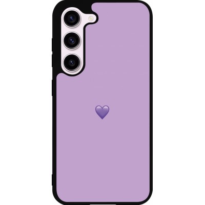Samsung Galaxy S23 Case Hülle - Silikon schwarz Valentine 2023 purpule single heart