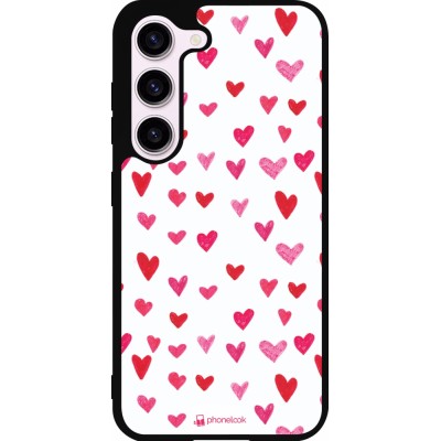 Samsung Galaxy S23 Case Hülle - Silikon schwarz Valentine 2022 Many pink hearts